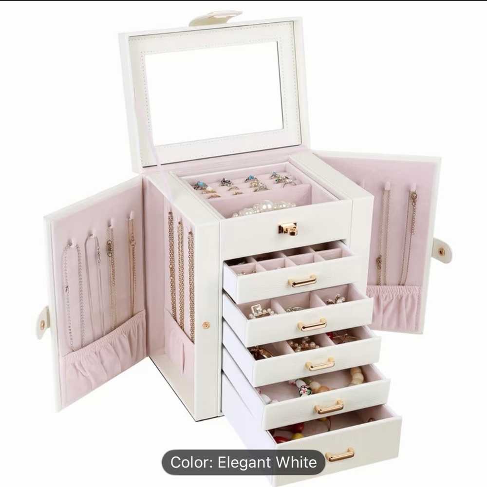 Elegant White Jewelry Box (New in Box)